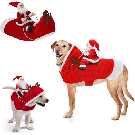 Costume de Noël à capuche pour chien Taille XL - Costume de Noël pour animal de compagnie - Vêtements de Noël pour chien/chat -Déguisements pour chien (1/5)