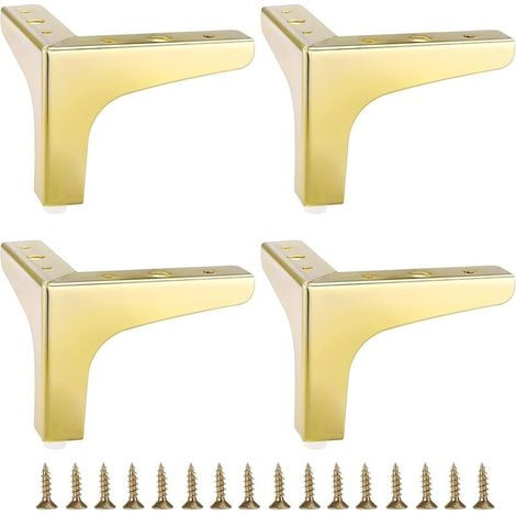 4er-Set moderne Möbelbeine, Goldmetall, 10 cm, 4 Stück, moderne Möbelbeine, Sofa-Möbel-Erhöhungsfüße, Ersatzbeine (1/4)