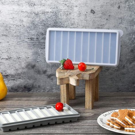 Lot de 2 plateaux à lait maternel pour congélateur, avec couvercle, en silicone, pour aliments pour bébé.