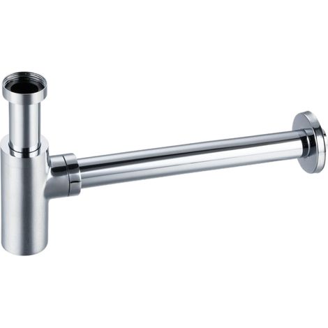 Sifón redondo de latón para lavabo, cromado (1/5)