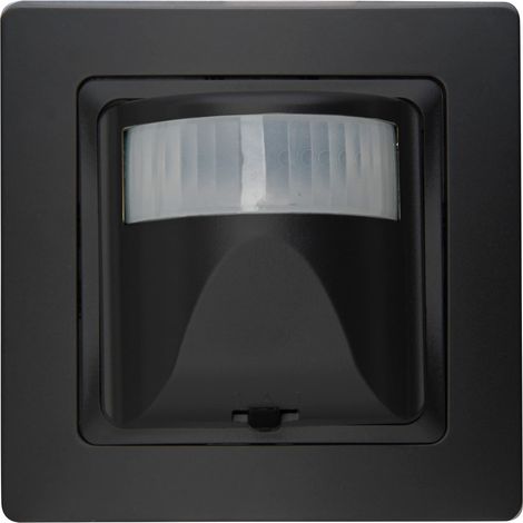HK05 INFRAcontrol R 180° Détecteur de Présence Appareil Complet avec Cadre de recouvrement et Interrupteur de Mouvement Infrarouge, Appareil 3 Fils, 1000 W, LED 300 W, Noir Mat 808450016 (1/2)