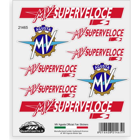 Adesivi per MV Agusta Superveloce – Set 8 Sticker Presagomati, Resistenti ad Acqua e Raggi UV, Made in Italy, Licenza Ufficiale, Foglio 160 x 135 mm (1/5)