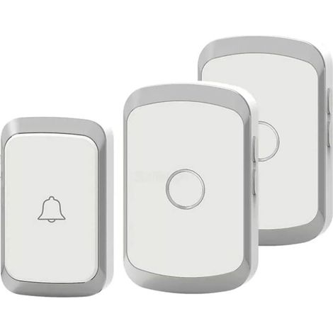 Campanello wireless, campanello LED per casa intelligente, 1 campanello e 1 pulsante entro 300 metri, bianco