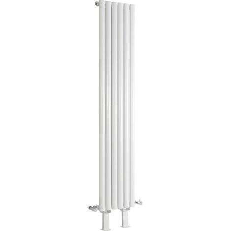 Hudson Reed Vitality - Radiateur Vertical sur Pieds Moderne Blanc - 160cm x 35.4cm
