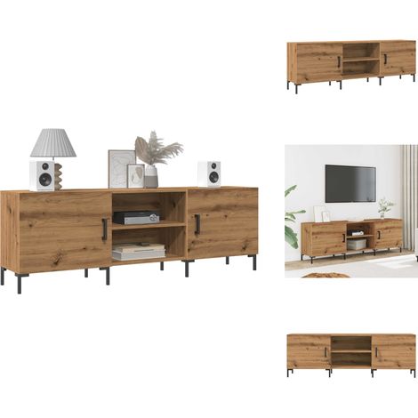 Meuble TV chêne artisanal 150x30x50 cm bois d'ingénierie - Meuble TV - Meubles TV - Meuble Multimédia - Meubles Multimédia (1/5)