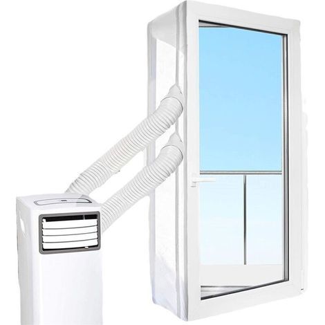 400CM Joint de Fenêtre pour Climatisation, Tissu de Calfeutrage Fenetre pour Climatis, adapté aux fenêtres à battants encastrées d’Un périmètre de 400 cm, Installation Facile (1/5)