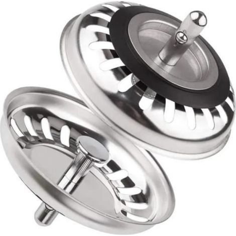 Bouchon Evier - Acier Inoxydable 304 - Diamètre 80 mm - Universel Pour Évier Cuisine Lavabo Baignoire - Lot De 2 (1/4)
