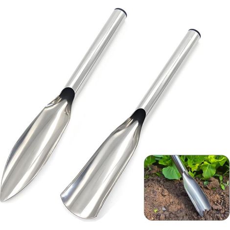 Ensemble d'outils de jardinage pour creuser et rempoter : pelle de jardin en acier inoxydable, tamis à terre et accessoires de transport.