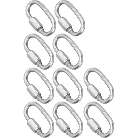 10 pièces Maillon Rapide M5 Acier Inox, Cadenas à Vis pour Chaîne Renforcée et Extensible (1/5)