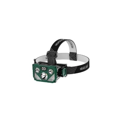 Lampe frontale (verte) rechargeable par USB avec LED bleues et rouges, lampe frontale de vision nocturne (1/5)
