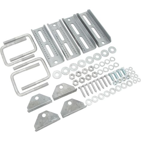 Support pivotant galvanisé pour traverse de remorque bateau 3x3, kit réglable robuste, fixation solide (1/5)