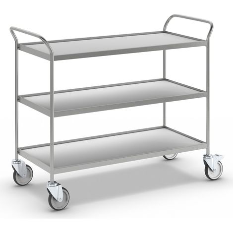 eurokraft pro, Chariot de service, 3 plateaux gris, 4 (1/5)