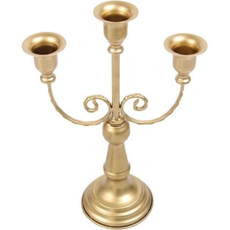 Centre de Table en Métal pour Candélabre, Ornement Simple, Bougeoir Conique (1/4)