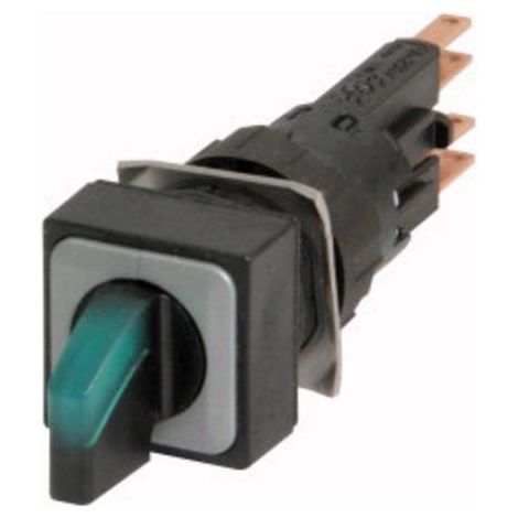 Commutateur rotatif lumineux 3 positions vert à rappel EATON Q18LWK3-GN (1/5)