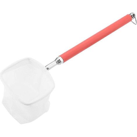 Petit filet télescopique pour aquarium avec manche télescopique, longueur 18-53 cm, adapté aux aquariums pour poissons betta (carré - rouge). (1/5)