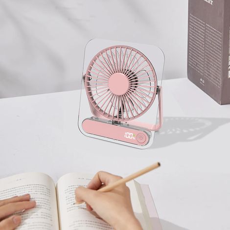 Ventilateur de bureau transparent ultra-fin 2026, rechargeable USB avec affichage numérique, silencieux 36dB, portable, mural, idéal pour bureau et maison, vente en gros