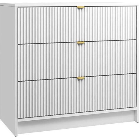 Mirjan24 – Commode blanche Comfivo Larmire 102 – 75x80x40 cm – Stratifié et MDF – Design moderne pour rangement élégant (1/5)
