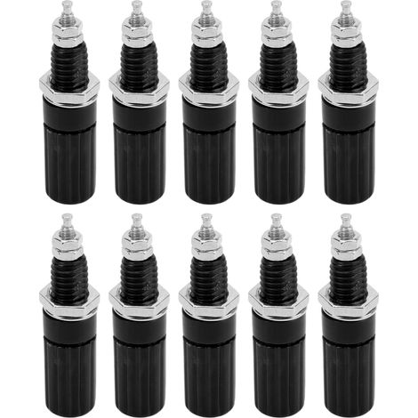 M10 Connecteur Banane 4mm Jack à Vis M3 – Lot de 10 Prises Panneau Noir pour Équipement Électronique (1/5)