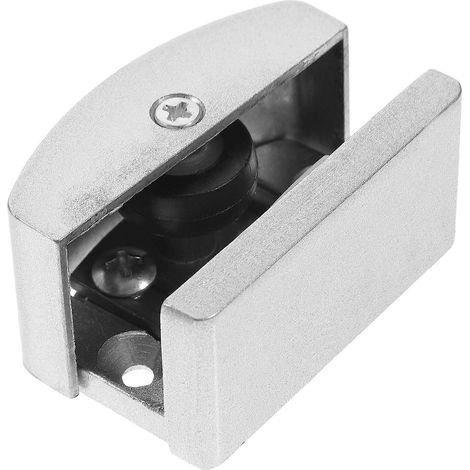 Bodenführung für Duschtüren, Rollengleiter für 5–14 mm dicke Glasduschtüren – 5 x 4,2 cm – Silber (1/4)