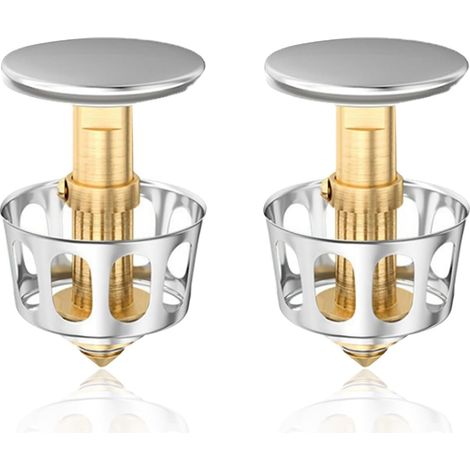 Insert Bonde Pop Up 2 Pièces, bouchon de lavabo avec couvercle et panier filtre, pour évacuation 35 mm, noyau de rechange salle de bain cuisine, pour loisirs créatifs pour usage (1/5)