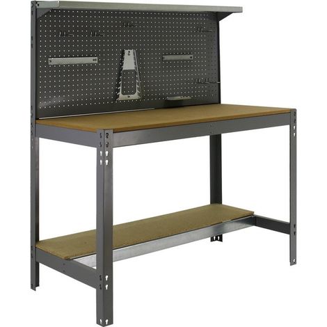 SimonRack - Werkbank-Bausatz 1440x1500x600mm Belastung 600Kg - SIMONWORK BT3 1500 GRAU/BOIS