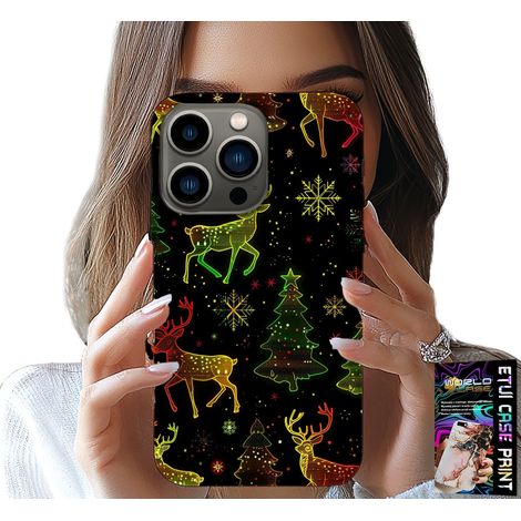 Custodia per iPhone 16 Pro - renna, fiocco di neve, albero di Natale + vetro (1/5)