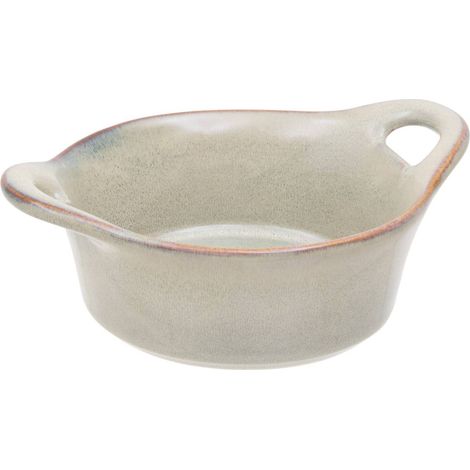 Plato redondo de cerámica «Terre Inconnue», 12 cm de diámetro, color marfil - Atmosphera créateur d'intérieur (1/2)