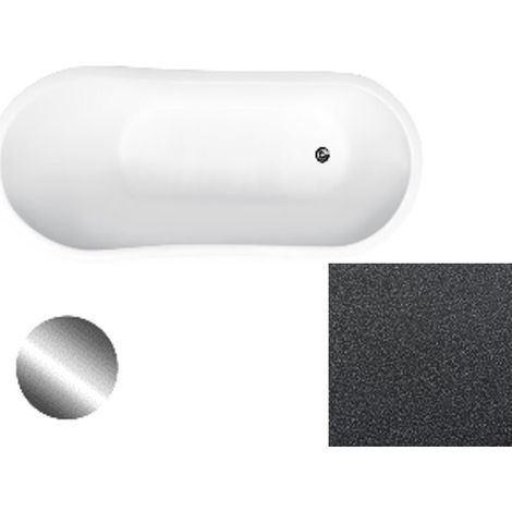 Baignoire îlot graphite Glam avec bonde graphite GLORIA 150x66 (1/2)