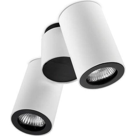 Leds-C4 Pipe - Plafonnier double réglable à 2 ampoules, blanc, noir, GU10 (1/2)
