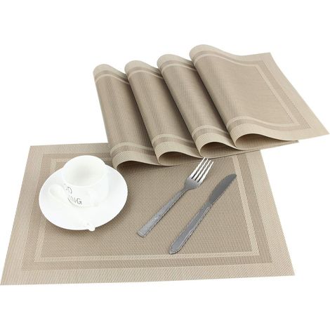ets de Table Rouge Lavables Antidérapant, Résistant à l'usure à la Chaleur, Lot de 7 (Facile à nettoyer) (1/4)