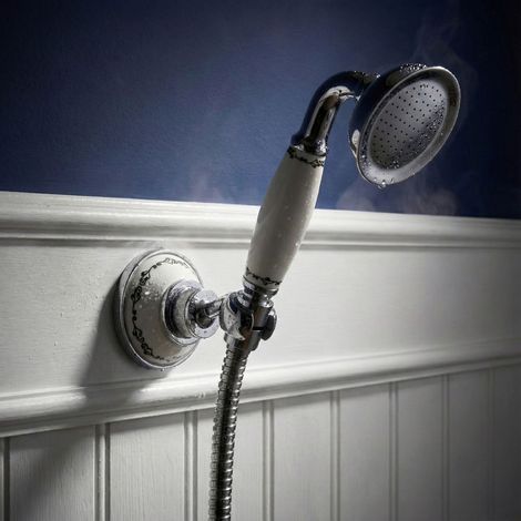 Ensemble de douche nostalgique PaulGurkes avec douchette en céramique (1/5)
