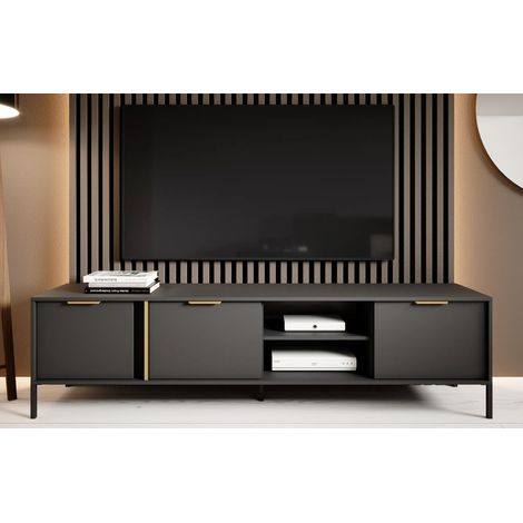 AX LIVING Catanian 203 4T Anthrazit Lowboard TV Board, 202,9 cm breit