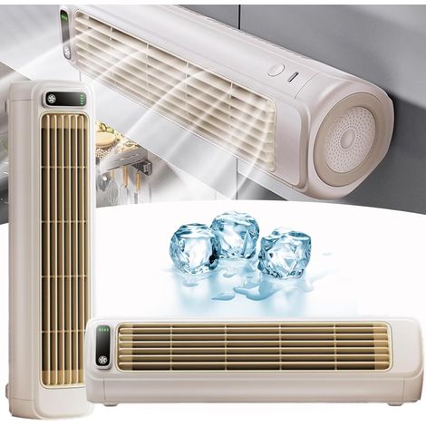 ventilateur sans pales réglable-Recharge USB, montage mural ou bureau -pour bureau à domicile-blanc (1/3)