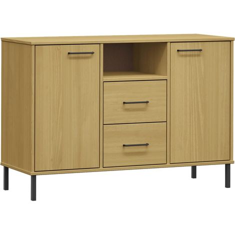 GBLY Sideboard OSLO mit Metallbeinen Braun 113x40x77 cm Massivholz (1/5)