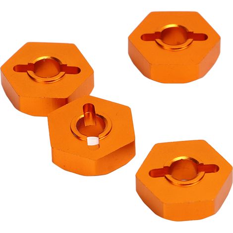 Satz mit 4 12-mm-Sechskant-Radnabenadaptern aus Aluminiumlegierung mit Achsen für 1/16 Traxxas RC-Car-Teile, goldfarben (1/5)