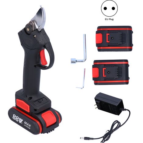Sécateur électrique sans fil professionnel pour coupe de branches, tailleuse à batterie avec coffret de rangement, prise UE AC100-240V, outil de jardinage puissant (1/5)