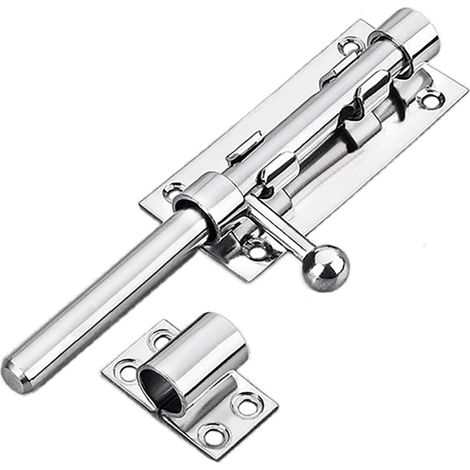 Loquet de portail coulissant robuste avec trou de cadenas, verrou de porte en acier inoxydable 304 de sécurité, barillet de portail en acier inoxydable de 160 mm de diamètre 12 mm (1/5)