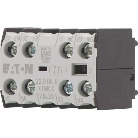 Eaton Bloque de contactos auxiliares, 4 polos, 1 NO, 1 NC, 1 NA, 1 NC, Fijación frontal, Terminales de tornillo, DILE(E)M, DILER, 049823