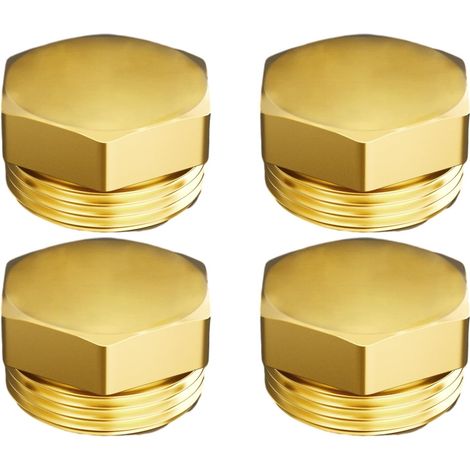 Réducteurs 1/4 à 3/8 Pouce en Laiton, Rallonge de Réduction avec Hexagone, Filetage Extérieur x Intérieur, pour la Conversion Tuyauterie(Lot 4) Bouchon Hexagonal Ag 3/4" (1/5)