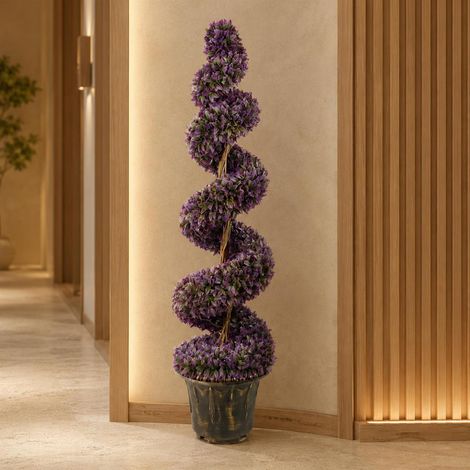 120cm Artificial Purple Large Botanik Spiral with Decorative Planter (1/5)