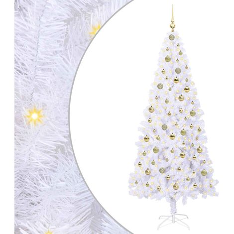 Sapin de Noël artificiel avec 300 LED Blanc 210 cm PVC et Acier CFW317871 (1/5)