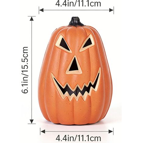 Décoration Halloween Citrouille Lumineuse en Résine Modèle B Orange (1/2)