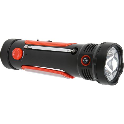 Radio de survie portable avec manivelle solaire, lampe torche, alarme SOS et 2600mAh pour randonnée et camping