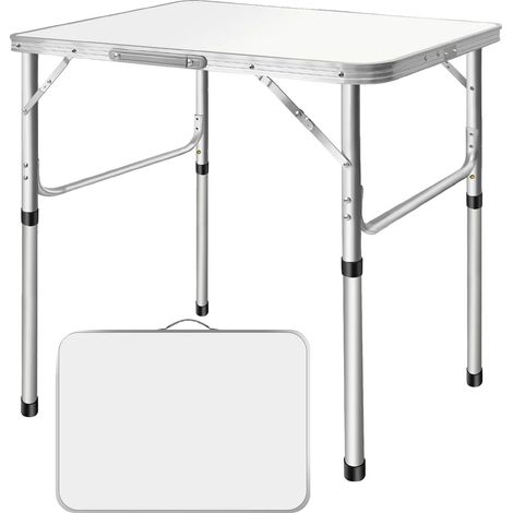 Table pliante, métal, 75 x 55 x 35/60 cm, hauteur réglable, compatible avec une utilisation en extérieur, design gain de place (1/5)