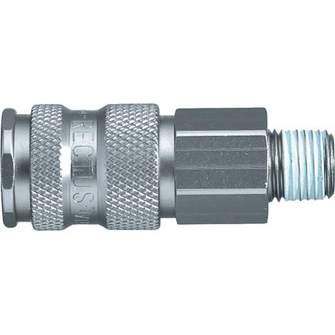 Raccord rapide pneumatique Legris, Filetage Mâle vers Mâle BSPT 3/8 in Male 23mm 3/8pouces Européen, Profil rectus en ( Prix pour 1 )