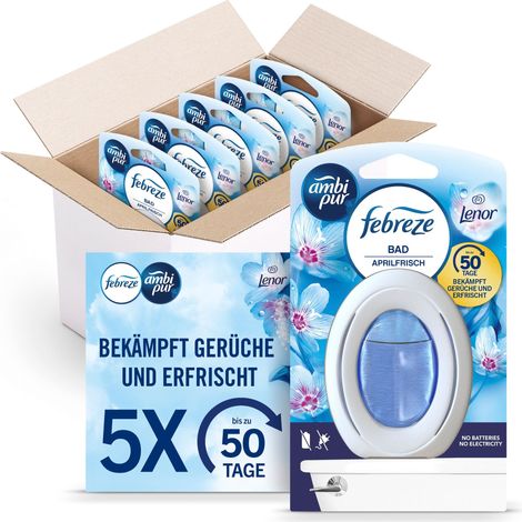 Febreze Lenor Aprilfrisch Bad Lufterfrischer, Kontinuierliche Geruchsbekämpfung Und -verhinderung, 5 Stück