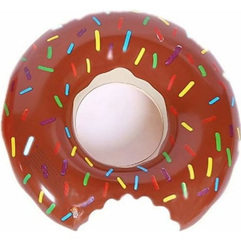 Bouée géante en forme de donut, pour adulte, jouet gonflable d'été pour piscine ou plage, 60 cm, chocolat (1/5)