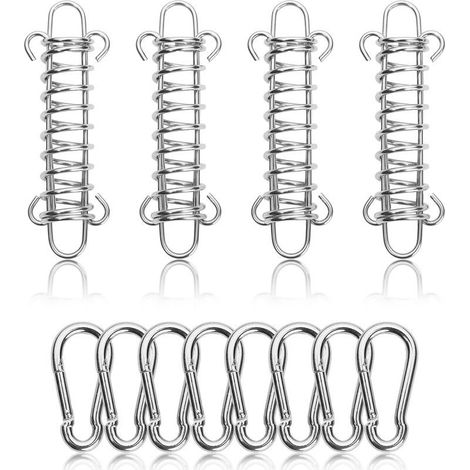 4 Pièces Boucle de Corde de Ressort de Tente, Tendeur Voile Ombrage Ressort de Tension Fixation Voile d'ombrage (1/5)
