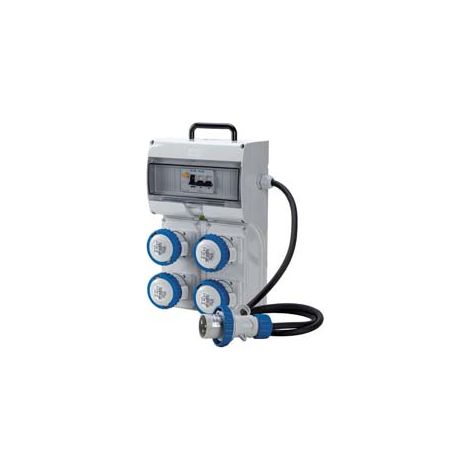 Quadro Key Box Asc Portatile con Maniglia 4 Prese Industriali IP67 Grigio