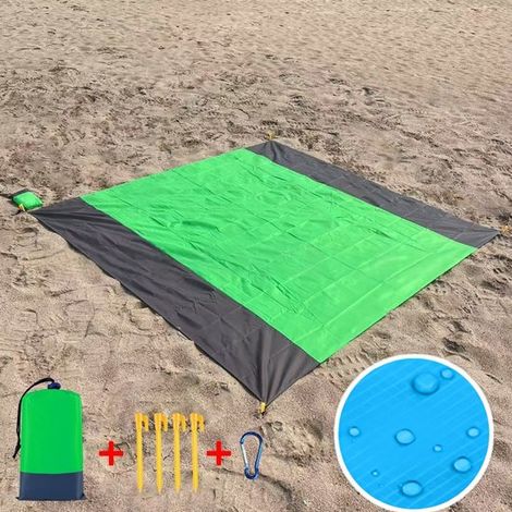 Manta de viaje para exteriores, Esterilla de playa resistente a la arena, Impermeable y plegable, Ligera y portátil, Lona de suelo, 200210 cm (1/5)